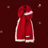 Red Chunky Knit Christmas Scarf