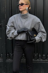 Gray Wool Stand Collar Jacket