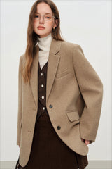 Retro Plaid Short Blazer Christmas Outerwear