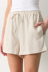 High Waist Drawstring Relaxed Fit Casual Shorts