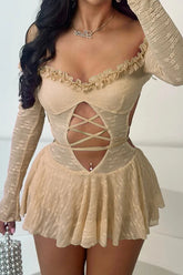 Lace Backless Bodycon Mini Dress