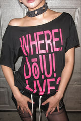 Neon Letter Print Oversized Short Sleeve T-Shirt