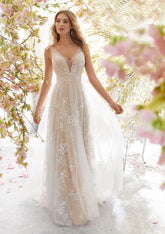 Wedding Dress B Collar Sleeveless Lace Dress