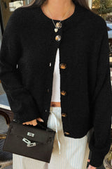 Minimalist Button Long Sleeve Christmas Cardigan
