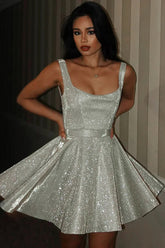 Glitter Silk Spaghetti Strap Midi Dress