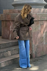 Houndstooth Double Breasted Coat