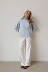 Oversized Solid Color Turtleneck Fashion Sweater