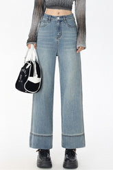 High Waist Cropped Straight Jean