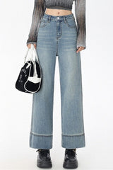 High Waist Cropped Straight Jean