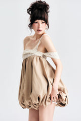 One Shoulder Bubble Hem Mini Dress