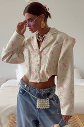 Long Sleeve Printed Blazer Coat