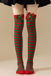 Soft Knit Striped Christmas Socks