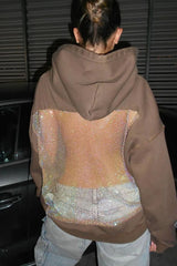 Sheer Backless Mesh Hoodie