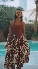 Rastie Midi Dress - Matelo Print