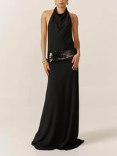 Adele Halter Black Gown