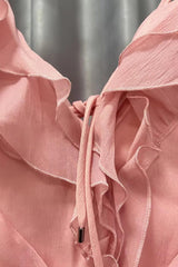 Asymmetric Ruffled Mini Dress