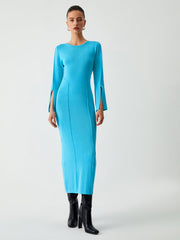 Coastal Allure Long Trendy Sleeve Sweater Dress Sweaters-L