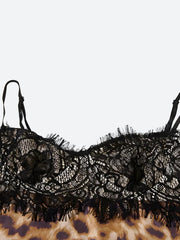 Baddie Leopard Lace Mini Dress