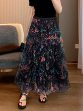 Beading Elegant Asymmetrical Mesh Tulle Skirt Black / One Size skirt-250126