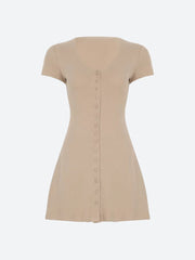 Button Up Knitted Mini Dress
