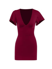 Ruffle Sleeve Bodycon Mini Dress Mini Dresses