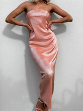 Sexy Women Ruched Tube Strapless Off Shoulder Bodycon Solid Color Summer Party Female Vestidos
