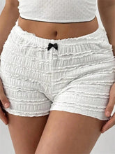 Lace Bow Patchwork Stretch Short white / S short-250223