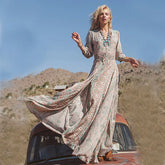 Embroidery White Elegant Cotton Party Boho Dress bohodress-250126