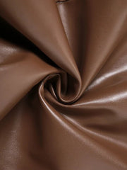 Chain Strap Faux Leather Mini Dress