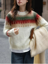 Christmas Red Thick Retro Lazy Wind Sweater
