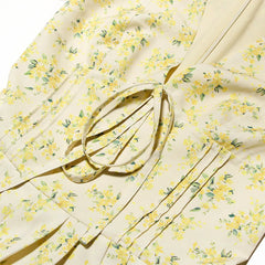 Cottagecore Floral Plunge Neck Mini Dress