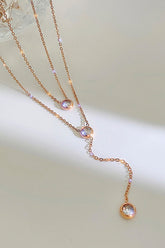 Double Layered Sparkling Pendant Necklace