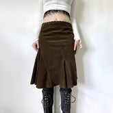 Fairy Grunge Corduroy Midi Skirt