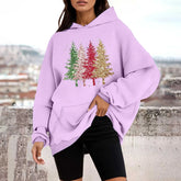 Loose Pullover Four Christmas Tree Crewneck New Autumn Hoodie Light Purple-A / M Hoodies-L