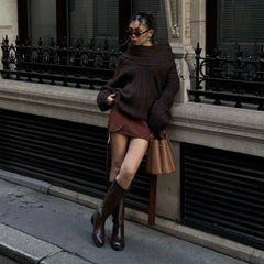 Off Shoulder Knit Sweater