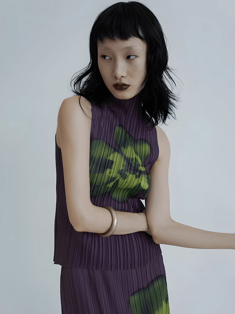 Floral Top & Midi Skirt Two Piece Set