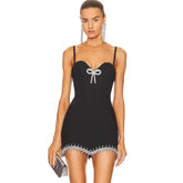 Solid Color Mini Backless Party Dress Black / Xs Partydress-241208