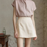 Linen Double-Layer Split Skirt skirts-250223