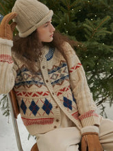 Vintage Christmas Twisted Floral Cardigan Cardigan-241208