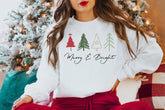 Modern Female All-Match Christmas Hoodie - Merry Bright Outdoors White / S Hoodies-L