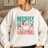 Fashion Cute Santa Slight Stretch Regularfit Girl Christmas Hoodie White / S Hoodies-L