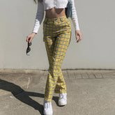 High-Waisted Slimming Casual Plaid Trend Pant pant-250223