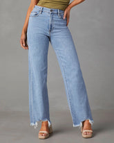 New Women’s Women Simple Casual High Waist Wide-Leg Trousers Irregular Tassels Streetwear