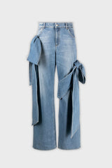 Nyla High Rise Bow Straight Jeans