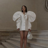 Lamb Leg Sleeve French Dress Niche Design Collared Short Elegant Dress