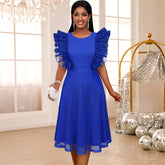 Party Cocktail Mesh Mesh Personalized Dress Elegant High Waist Dinner Dress