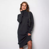 Turtleneck Knitting Dress Loose Inner Wear Solid Color Slimming Woolen