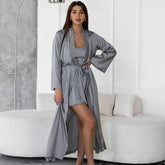 Loose Casual Nightgown Nightdress Two Piece Set Simple Comfortable High End Home Wear