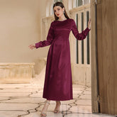 Ladies Casual High Waist Maxi Dress Light Purple Coat Maxi Dress