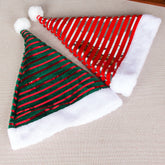 Metallic Velvet Striped Christmas Hat